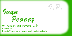 ivan pevecz business card