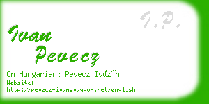 ivan pevecz business card